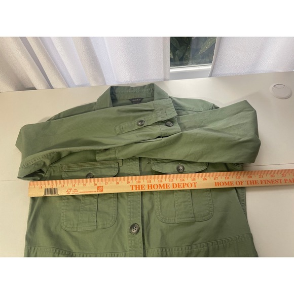 Eddie Bauer Womens Olive Military Green Cotton Canvas Utility Field Jacket Small - Picture 6 of 7